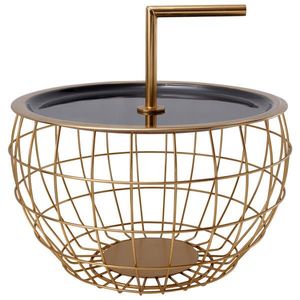 MID.YOU ODKLÁDACÍ STOLEK, černá, barvy zlata obraz