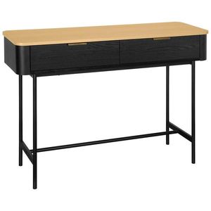 Xora KONZOLOVÝ STOLEK, černá, barvy dubu, kov, kompozitní dřevo, 110/35/78 cm obraz