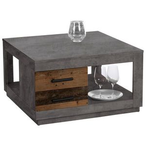 KONFERENČNÍ STOLEK, antracitová, hnědá, kompozitní dřevo, 80/80/45, 6 cm obraz