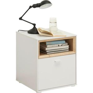 Hom`in NOČNÍ STOLEK bílá, barvy dubu obraz