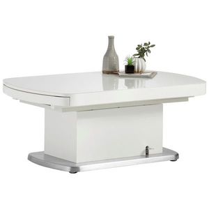 Venda KONFERENČNÍ STOLEK, bílá, kov, sklo, kompozitní dřevo, 120/75/50 cm obraz