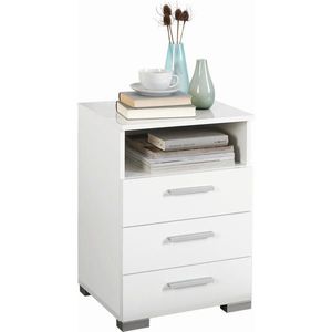 Carryhome NOČNÍ STOLEK, vysoce lesklá bílá, 45/62/35 cm obraz