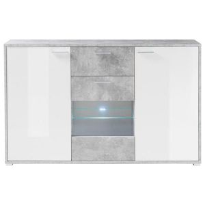 ŠIROKÁ KOMODA, šedá, bílá, 180/112/37 cm obraz