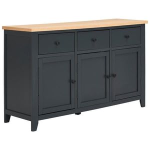 MID.YOU ŠIROKÁ KOMODA, dub, borovice, přírodní barvy, tmavě modrá, 139/83/42 cm obraz