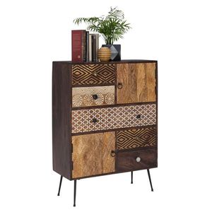 Landscape KOMODA, mangové dřevo, vícebarevná, tmavě hnědá, 80/108/35 cm obraz