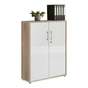 MID.YOU SKŘÍŇ NA ŠANONY, Sonoma dub, vysoce lesklá bílá, 84, 4/113, 6/33 cm obraz