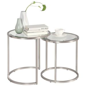 Xora SADA ODKLÁDACÍCH STOLKŮ, barvy stříbra obraz