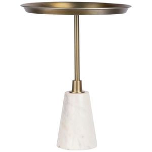 MID.YOU ODKLÁDACÍ STOLEK, bílá, barvy zlata obraz