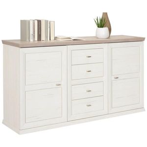 Hom`in ŠIROKÁ KOMODA, šedá, bílá, 160/89/43 cm obraz