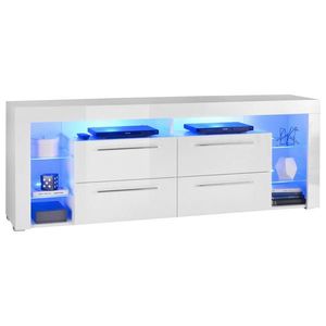 MID.YOU KOMODA POD TELEVIZI, bílá, 179/67/44 cm obraz