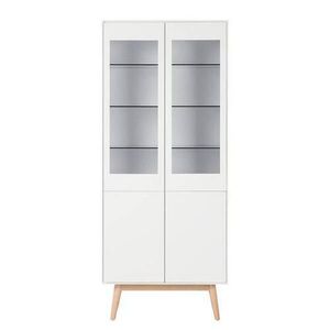 MID.YOU VITRÍNA, dub, přírodní barvy, bílá, barvy dubu, 80/190/40 cm obraz