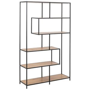 Dieter Knoll REGÁL, černá, barvy dubu, ocel, 114/185/35 cm obraz