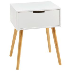 Xora NOČNÍ STOLEK, borovice, přírodní barvy, bílá, obraz
