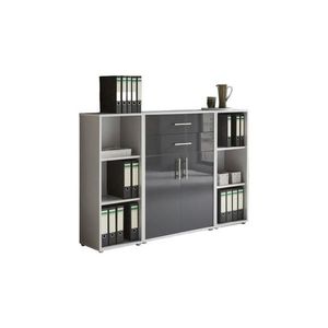 MID.YOU SKŘÍŇ NA ŠANONY, šedá, vysoce lesklá antracitová, 172, 6/113, 6/33 cm obraz