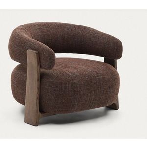 Hnědé žinylkové křeslo Granite – Kave Home obraz