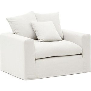 Bílé lněné křeslo Nora – Kave Home obraz