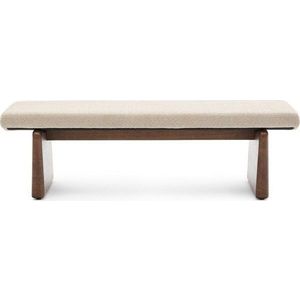 Béžová/v tmavě přírodní barvě žinylková lavice Topaz – Kave Home obraz