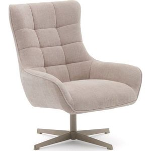 Béžové otočné žinylkové křeslo Teryl – Kave Home obraz