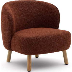Křeslo v terakotové barvě z textilie bouclé Ulit – Kave Home obraz