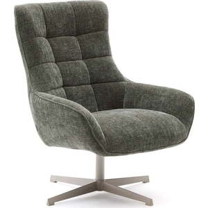 Otočné žinylkové křeslo šedozelené Teryl – Kave Home obraz