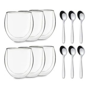 Feelino DUOS, Jumbo, dvoustěnná sklenice, 310 ml, včetně lžičky obraz