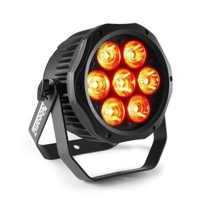 Beamz Professional BWA410, LED PAR, 7x10 W, 4v1 LED diody, RGBW, vodotěsný, černý obraz