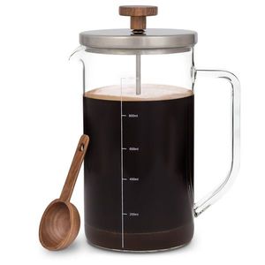 Klarstein Glaswerk Ristretto, french press, 1 l, borosilikátové sklo, ušlechtilá ocel, ořechové dřevo obraz