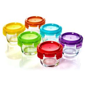 Klarstein Dětské pohárky, 6dílná souprava, pestré kryty, vzduchotěsný uzávěr obraz