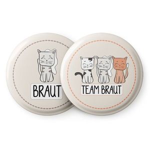 Spielehelden Odznaky Kätzchen na holčičí rozlučku se svobodou 12 odznaků 5, 6 cm extra velký dárek pro rozlučku se svobodou obraz