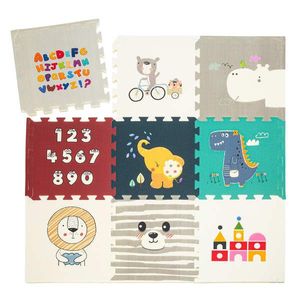 Babify Star Ibaby, Animal Baby Puzzle, podložka - 1, 5 cm silná, protiskluzová, extra velká, oboustranná, voděodolná, přenosná, pro batolata a kojence (165x165x1, 5 cm) obraz