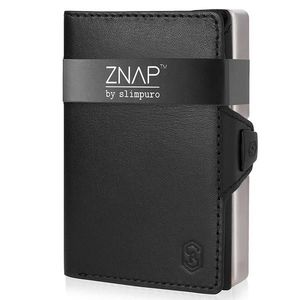 Slimpuro ZNAP, portofel subțire, 12 cărți, compartiment pentru monede, 8, 9 × 1, 8 × 6, 3 cm (L × Î × l), protecție RFID obraz