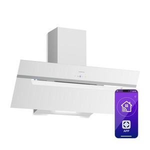 Klarstein BigBite šikmá digestoř | režim odsávání vzduchu a recirkulace | bezpečnostní sklo | 417 m³/h | 90 cm obraz