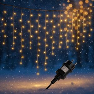 Vánoční světelný déšť - 15 m, 600 LED, teple bílý - OEM M02056 obraz