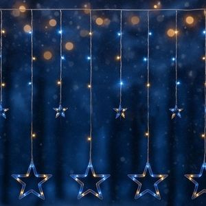 VOLTRONIC® 67296 Vánoční závěs - 12 hvězd, 150 LED, teple/studeně bílý obraz