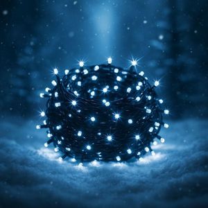 Voltronic 39464 Vánoční LED osvětlení 60 m - studená bílá 600 LED - zelený kabel obraz