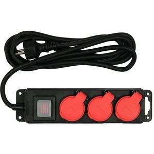 Kabel prodlužovací dílenský 3 m vypínač 3 zásuvky obraz