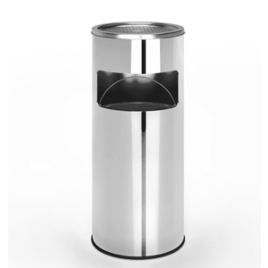 Jago 93426 Odpadkový koš s popelníkem, 17 l, stříbrný obraz