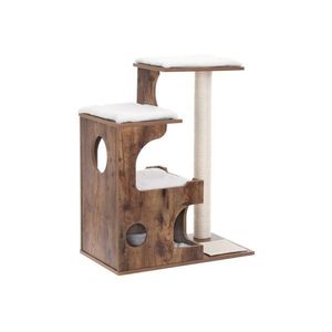 Kočičí strom s domečkem a škrabadlem, rustikální, 66×42×88cm obraz