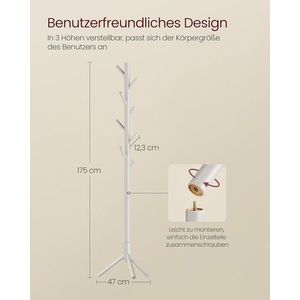 Dřevěný věšák na kabáty, 8 háčků, béžový obraz