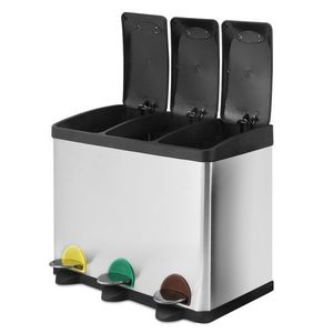 Jago Odpadkový koš na tříděný odpad 60 L, nerezový obraz
