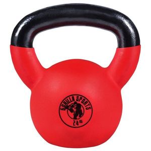 Gorilla Sports kettlebell činka červená pogumovaná, 24 kg 76711 obraz