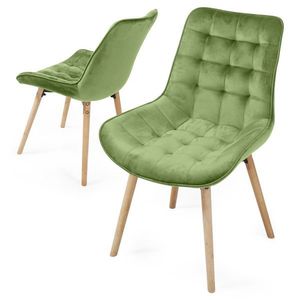 Miadomodo 74825 Sada prošívaných jídelních židlí, světle tyrkysové, 2 ks obraz