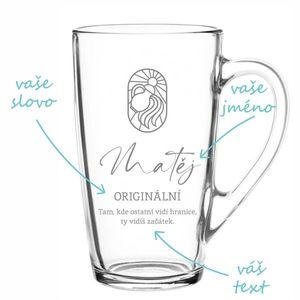 Pískovaný hrnek znamení Vodnáře obraz