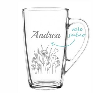 Personalizovaný hrnek s lučními květy a jménem obraz