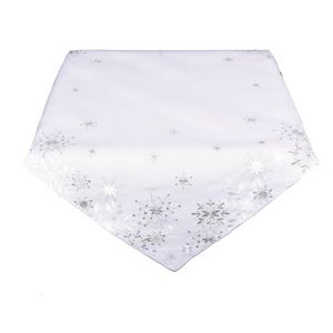 Ubrus Vánoční, Vločky a Vánoce, bílý 30 x 45 cm obraz