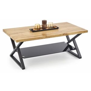 Kasvo XENA PROSTOKAT konferenční stůl obdelník černý kov /dub obraz