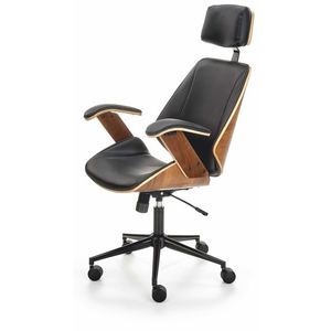 Kasvo IGNAZIO kancelářské křeslo ořech / ekokůže černá obraz