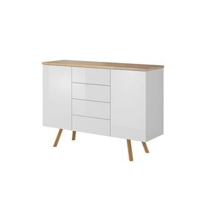 Kasvo LIMA komoda 115 2D4Z wotan / bílá vysoký lesk obraz