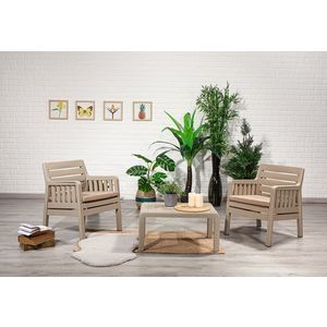 Kasvo Zahradní set LARA stůl+2 křesla beige - barva béžová obraz