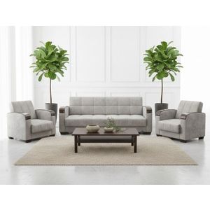 Kasvo Sedací souprava MERCAN 3R+1+1 šedá látka obraz